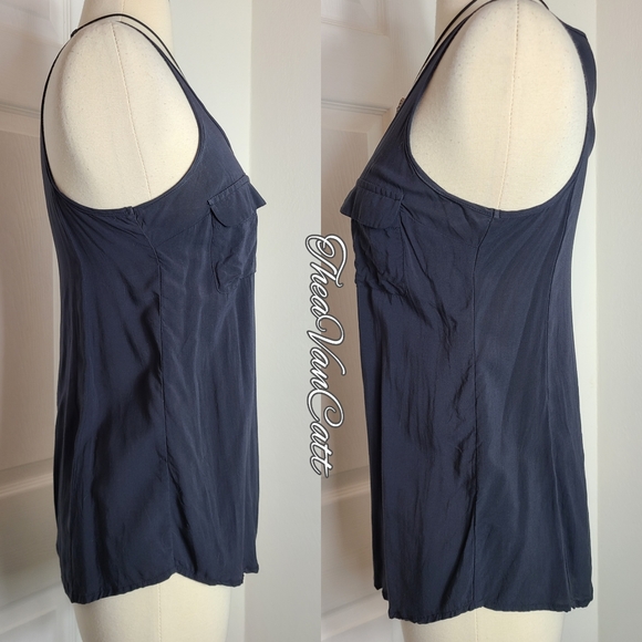 OLD NAVY ! button down front 2 pockets sleeveless tank top Blouse y2k vintage XS - Picture 3 of 4